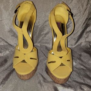 Yellow Just Fab Heels